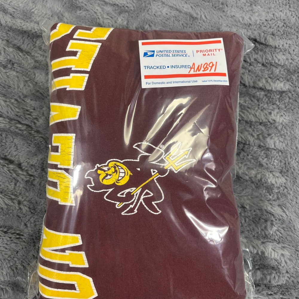 Champion Arizona State ASU Sun Devils Crewneck Sweatshirt Maroon Medium AN891 - Picture 8 of 8